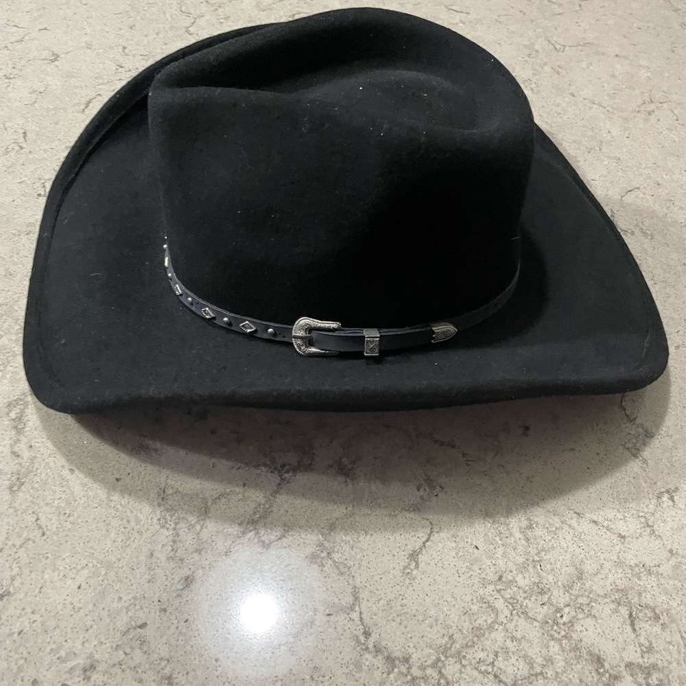 Scala Black Wool Cowboy Hat